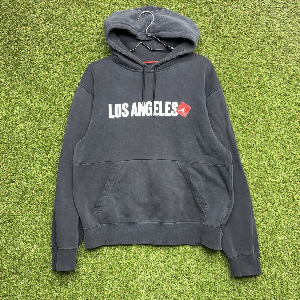 Jordan Los Angeles Hoodie Men Small Black Pullover Casual Drawstring Fleece